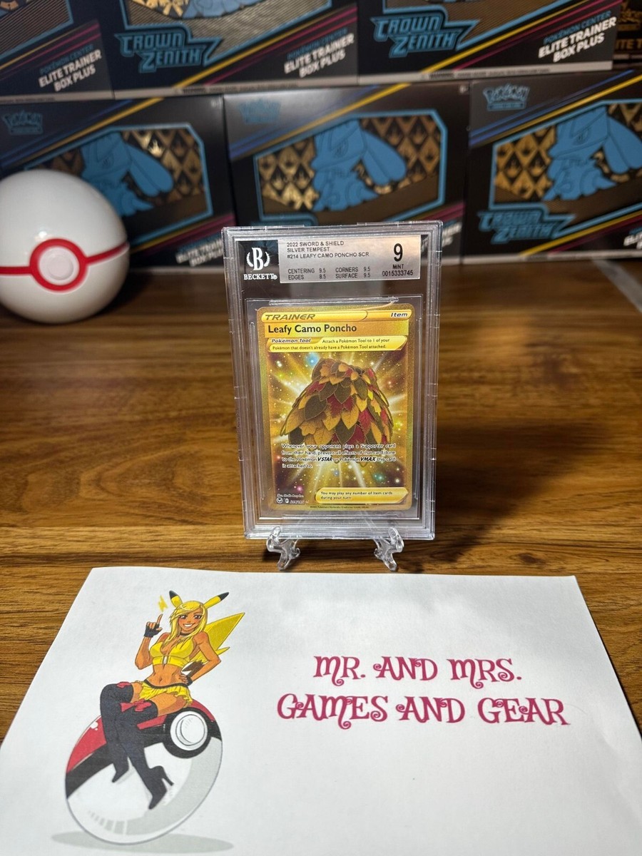leafy camo poncho gold pokemon card Secret Rare - 214/195 Placeholder Image Provided Pokémon TCG Leafy Camo Poncho
