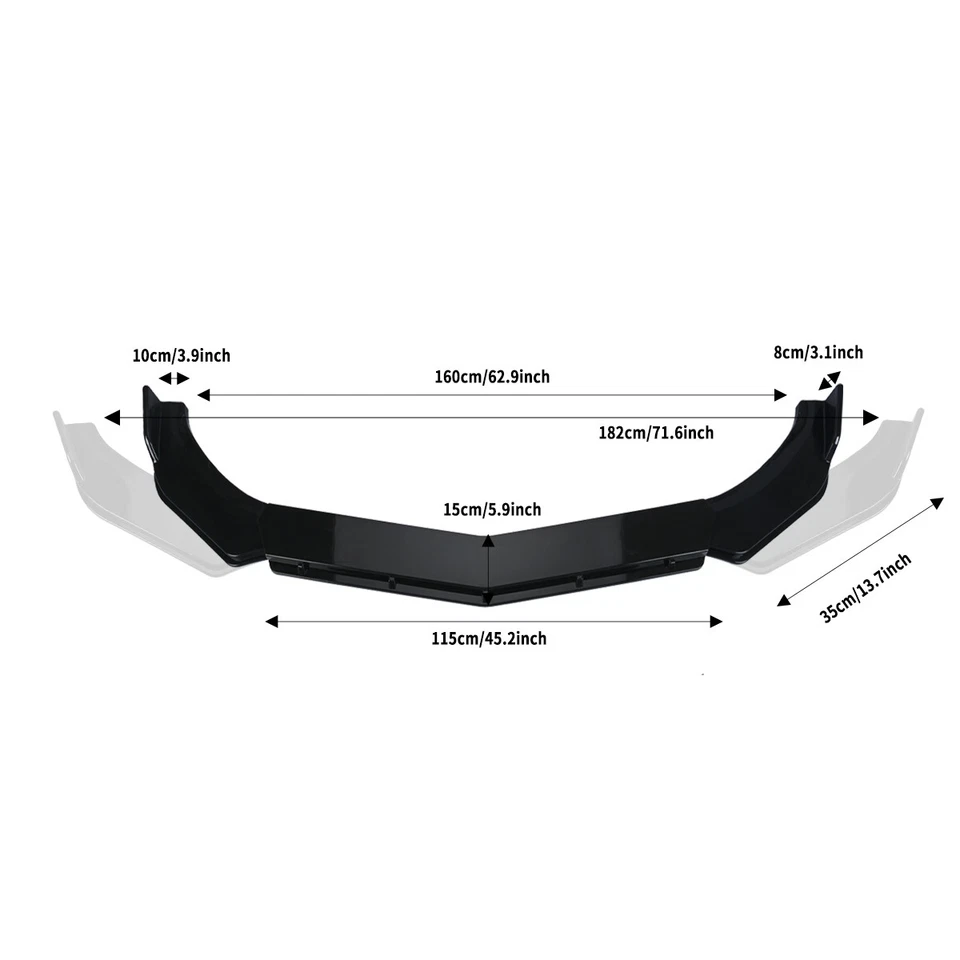 Front Bumper Lip Spoiler Canards w/Rods For Cadillac CTS 3.0L 3.6L 2008-2013 CT Foto 3 de 4