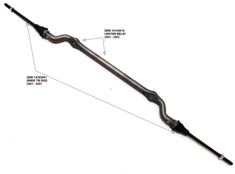 Kit de eslabones de dirección (3 piezas) OEM GM 19149619 00-07 Silverado Avalanche Yukon Tahoe Foto 2 de 4