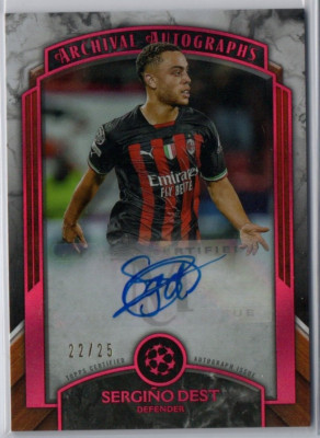 2022-23 Topps Museum Collection Archival Ruby Sergino Dest Auto 