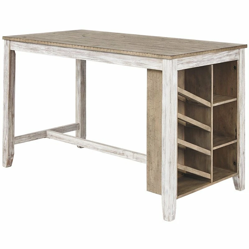 Ashley Skempton Counter Height Wine Rack Dining Table in White eBay