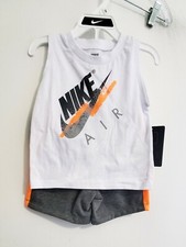 Nike Baby Boys Nike Air Tank Top Shorts Set Carbon Heather Sz 12M - NWT