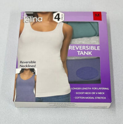 Felina Women's Reversible Seamless Cotton Tank Top ,2 or 3 or 4 Top | eBay