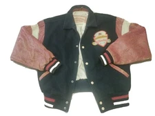 Vintage Rare Louisville Slugger Baseball Jacket Budweiser  Sz M Black/Red Faded