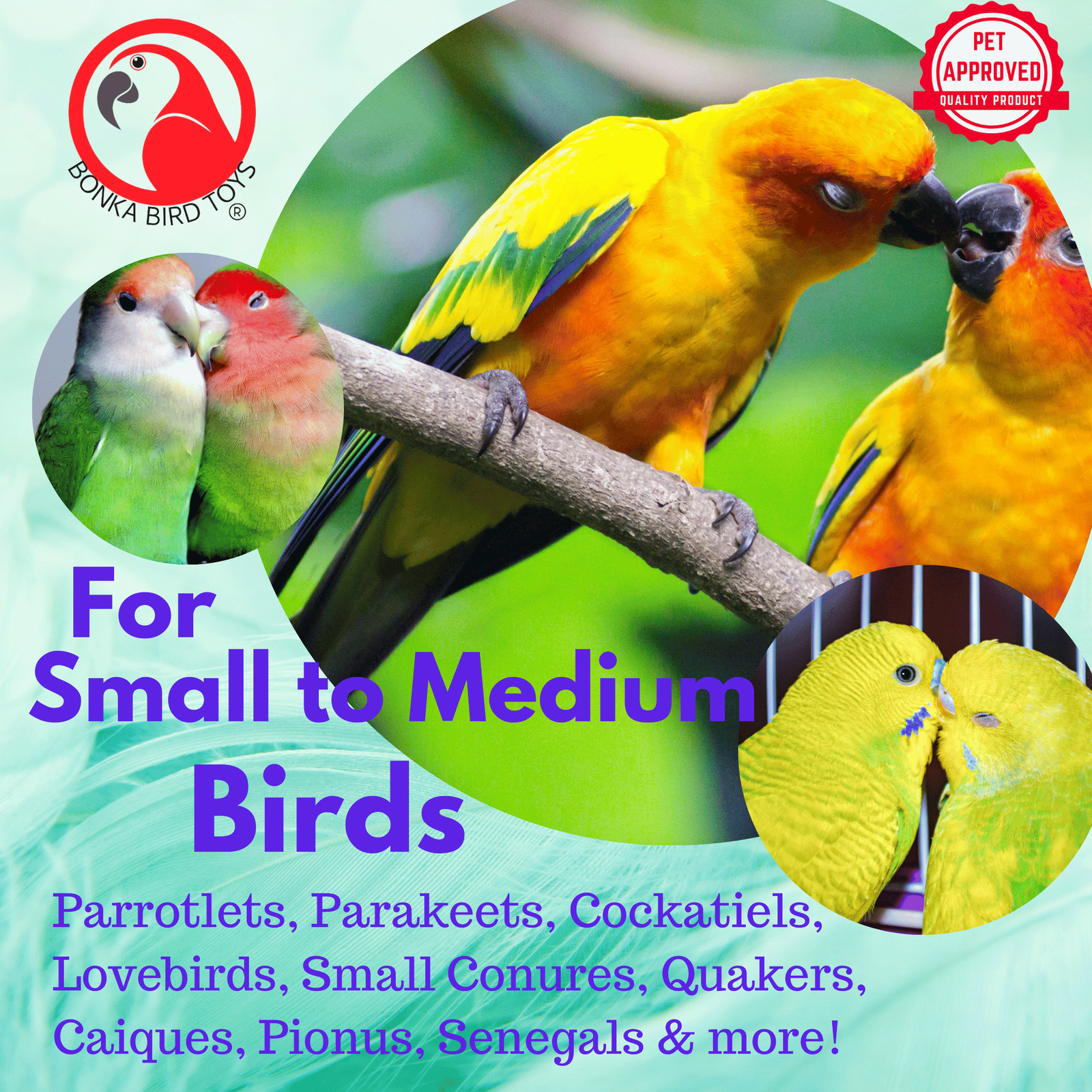 Bonka Bird Toys 2500 Party Basket Chew Forage Treat Small Medium Bird Toy Pet