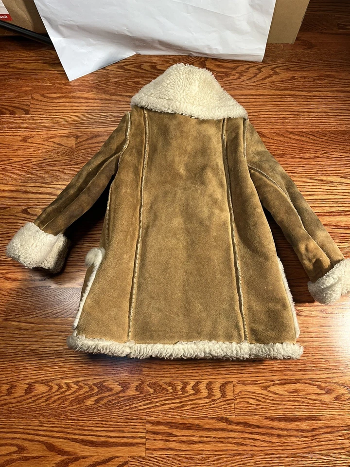 Винтажная кожаная куртка из овчины для девочек  - Изображение 2 из 4