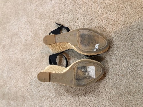 KENSIE GIRL "Kenwood" Espadrille Wedge Sandals Women's Shoes Sz 8 Floral Black - Picture 5 of 6