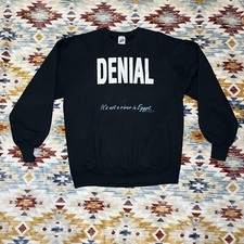 Vintage 1989 DENIAL It’s Not A River In Egypt Pullover Sweater USA Made