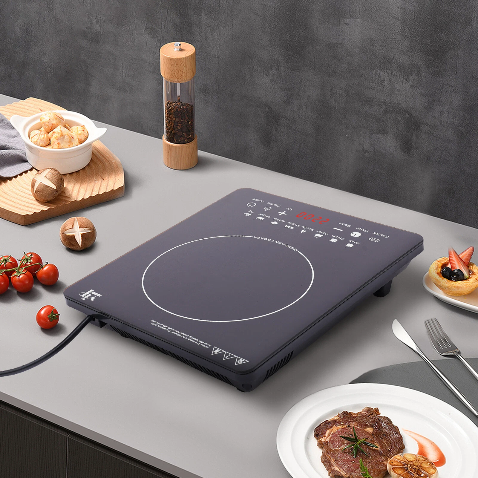 750W Portable Kitchen Countertop Induction Cooktop Burner Electric Hot Stove