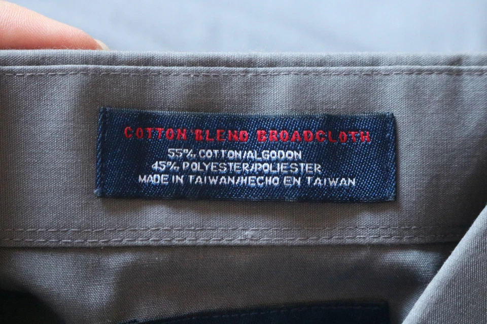 Camisa Oxford Stafford Para Hombre Manga Larga Botón Frontal Gris 16 – 32/33 Foto 4 de 4