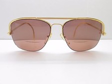 Logo Paris 025 EYEGLASSES FRAMES 57-14-140 Gold Half Rimless Aviator TV6 34168