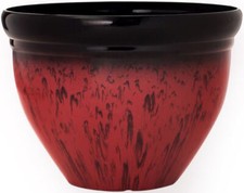 Image of Bell Planter Squat - 23cm or 31cm - Red Orange or Blue - Garden Patio Flowers