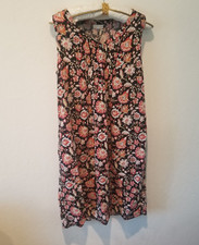 J. Jill Womens V-Neck Pintuck Dress Sleeveless Multicolor Medium Floral Print