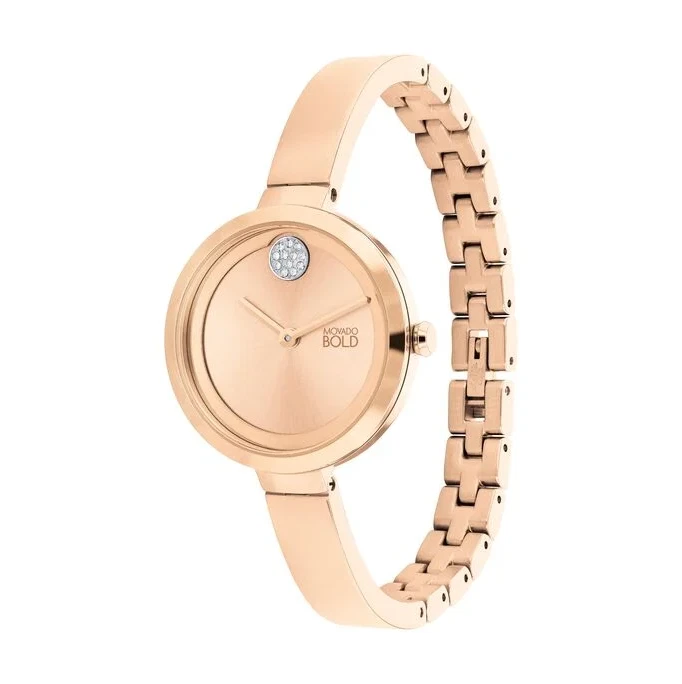 RELOJ MUJER MOVADO BOLD 3601008 TENDENCIA ESFERA ORO ROSA ACERO INOXIDABLE BRAZALETE Foto 2 de 4