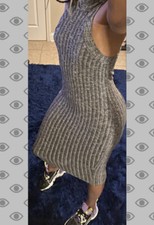 Juniors grey sleeveless body con maxi dress size Large