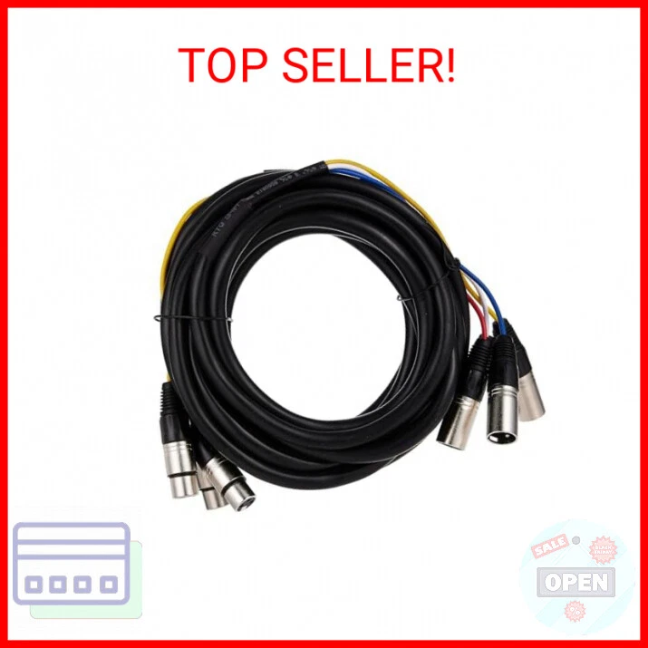 Cable serpiente Monoprice 4 canales XLR macho a XLR hembra - 20 pies - negro/plateado, Foto 2 de 2