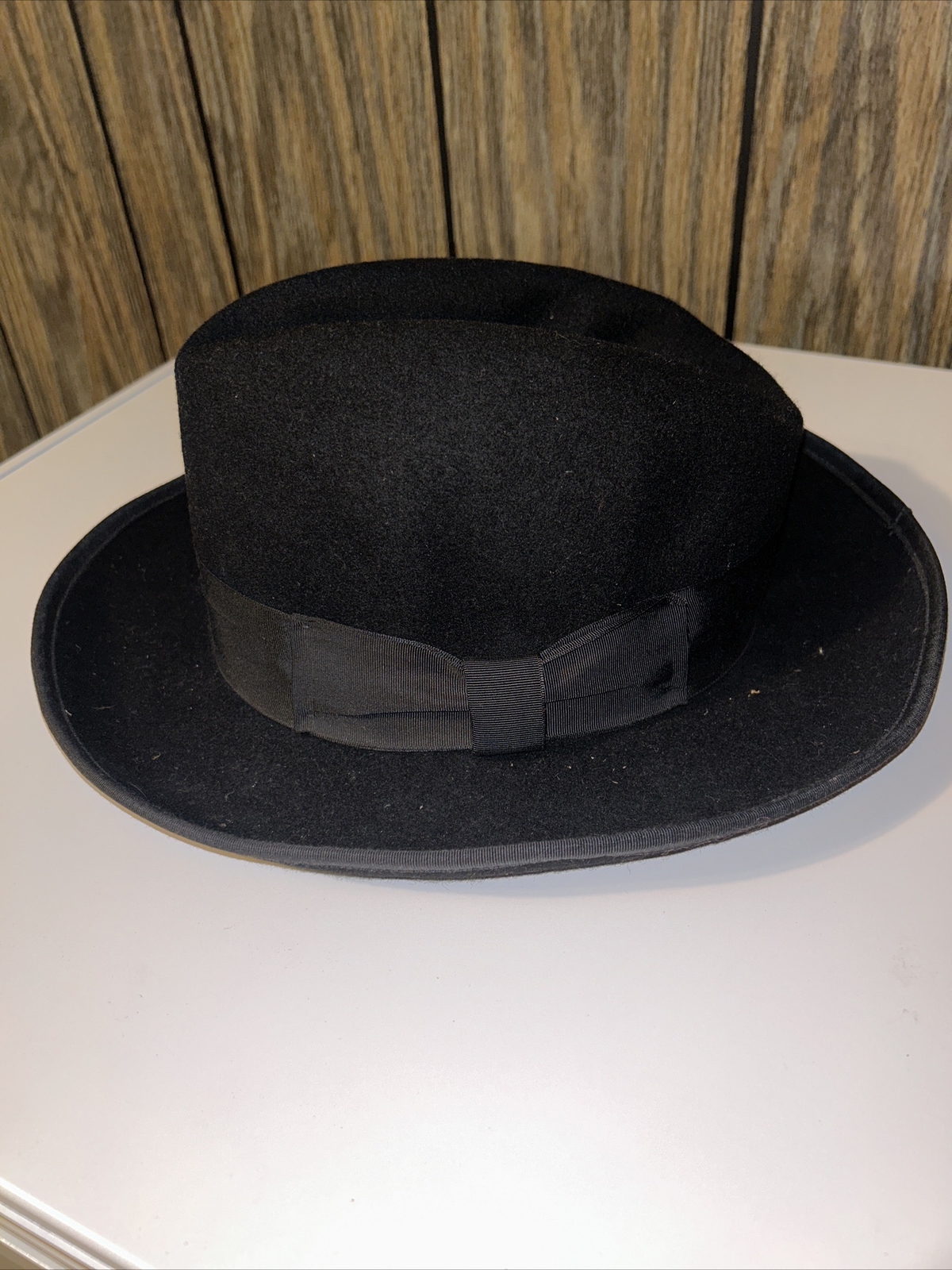 Godfather Fedora Hat Mens Medium Felt Feather Black … Gem