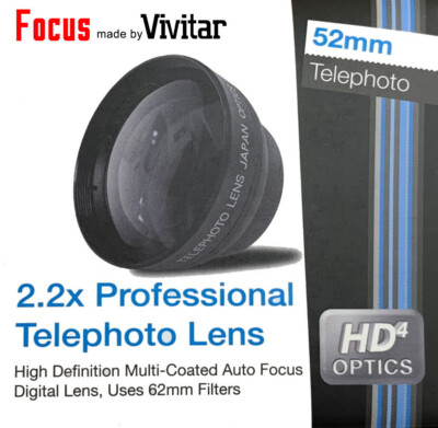 TELEPHOTO LENS 52mm To Camera NIKON D5200 D5100 D3300 D3200