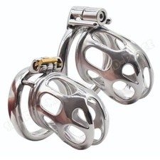 Stainless Steel Male Chastity Cage Device Standard Men Metal Locking Belt