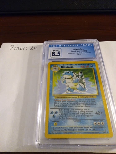 Pokemon Base Set Unlimited Holo Blastoise 2/102 CGC 8.5