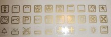 30 ASSORTED OVEN SYMBOL MARKINGS FOR OVENS STOVES COOKERS in GOLD or WHITE