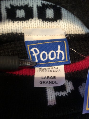 Vtg Winnie The Pooh Sweater Sz L Tiger NOS Made USA Acker Works by Milne/Shepard - Picture 6 of 7