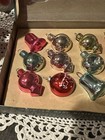 VTG Box of 12 SHINY BRITE Mini Mercury Glass Ornaments 2 Indents Feather Tree — photo 5