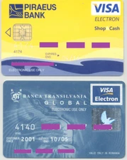 Romania bank cards  , Visa Electron ,  ( Expired ) ;