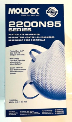 Moldex 2200 N95 Masks 20 per Box Particulate Respirator Medium/Large EXP 5/2030