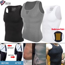 Men Body Shaper Toning T-Shirt Ultra Durable Vest Compression Slimming Underwear