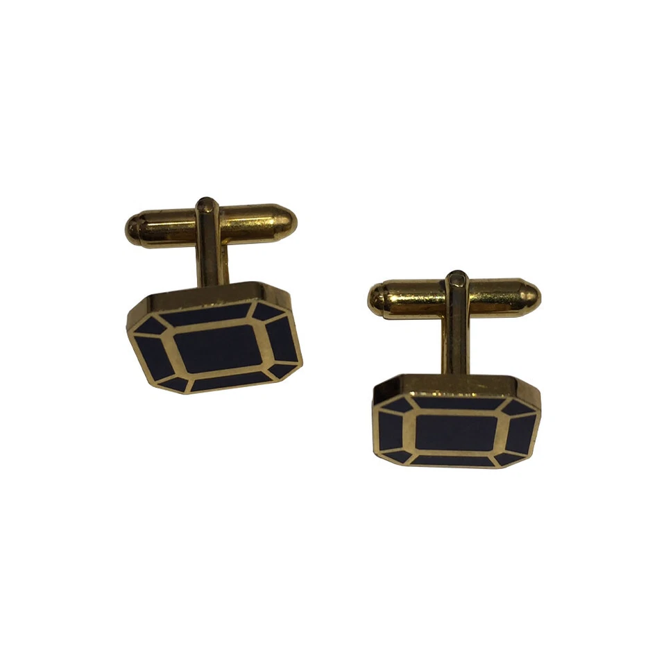 Gemelos retro Pierre Cardin esmalte dorado y negro Foto 2 de 4