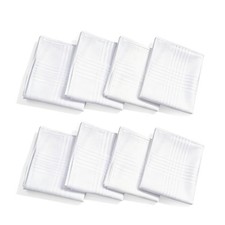 Soft Cotton White Men's Handkerchiefs 16x16 Inch Mens Cotton Handkerchiefs