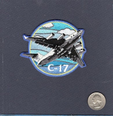 C-17 GLOBEMASTER II USAF AS MAS EAS Airlift Squadron 3'' Hat Jacket Patch