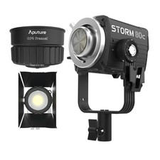 Aputure STORM 80c 80W Tunable Color Compact Point Source Black Fixture Bundle