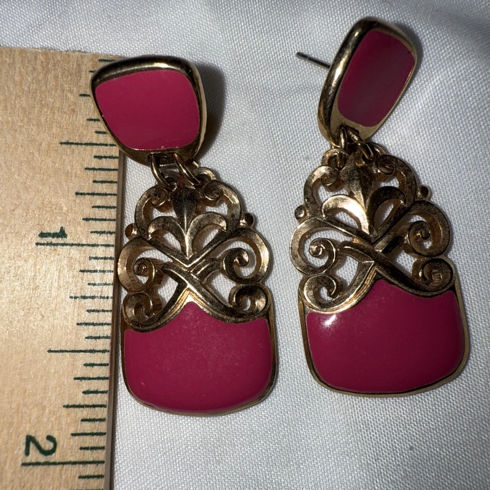 2 pares de pendientes perforados retro esmaltados tono dorado moda divertidos PreO buenos 1 Berebi Foto 2 de 4