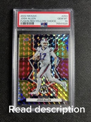  Chase Card  MAIL Panini Mosaic Josh Allen Choice Fusion Red/Yellow PSA 10