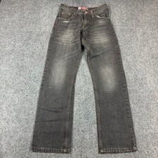 Lee Dungarees Boys Slim Straight Leg Jeans Black Faded Size 18 Slim Adjustable