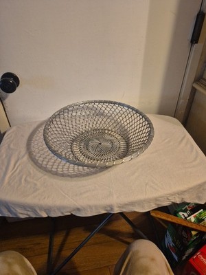 15 × 4 1/2 Vintage Aluminum Woven Wire Basket.  India