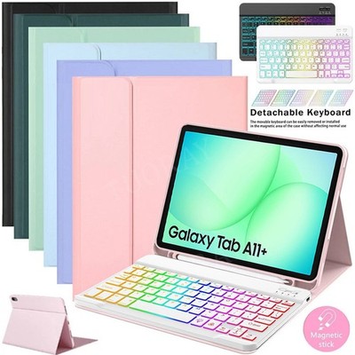 Hülle Für Samsung Galaxy Tab A11+ A9+ S11 10 Lite FE S9 mit Beleuchtete Tastatur