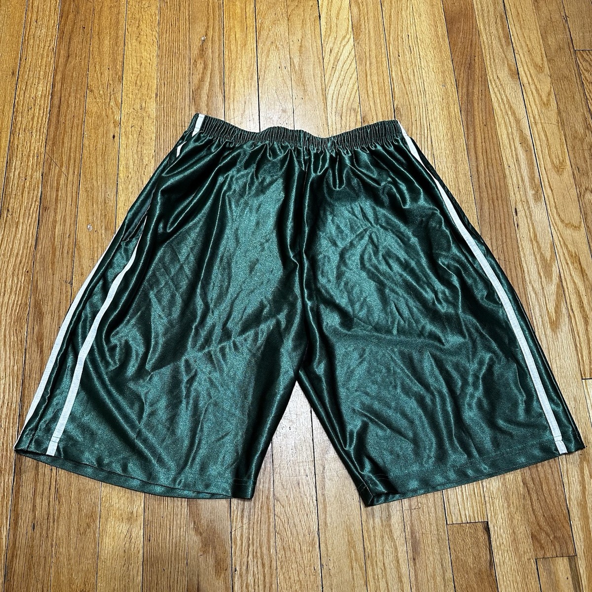 Zrucci Mens Basketball Shorts Large Dazzle Shiny Vintage Green