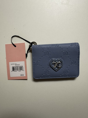 Juicy Couture Blue Only You And Me Card Case Key Fob Wallet NWT