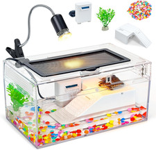 12X7X6 Turtle Tank Kit a High-Definition Aquarium with Heating Lamp, Filter, Adv
