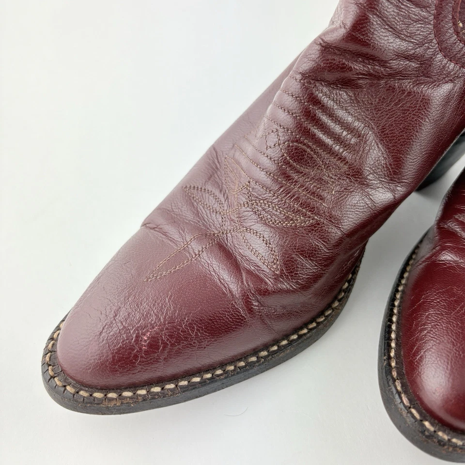 Botas de caubói femininas Larry Mahan’s feitas no Texas pele de cobra real parte superior tamanho B6N - Imagem 3 de 4