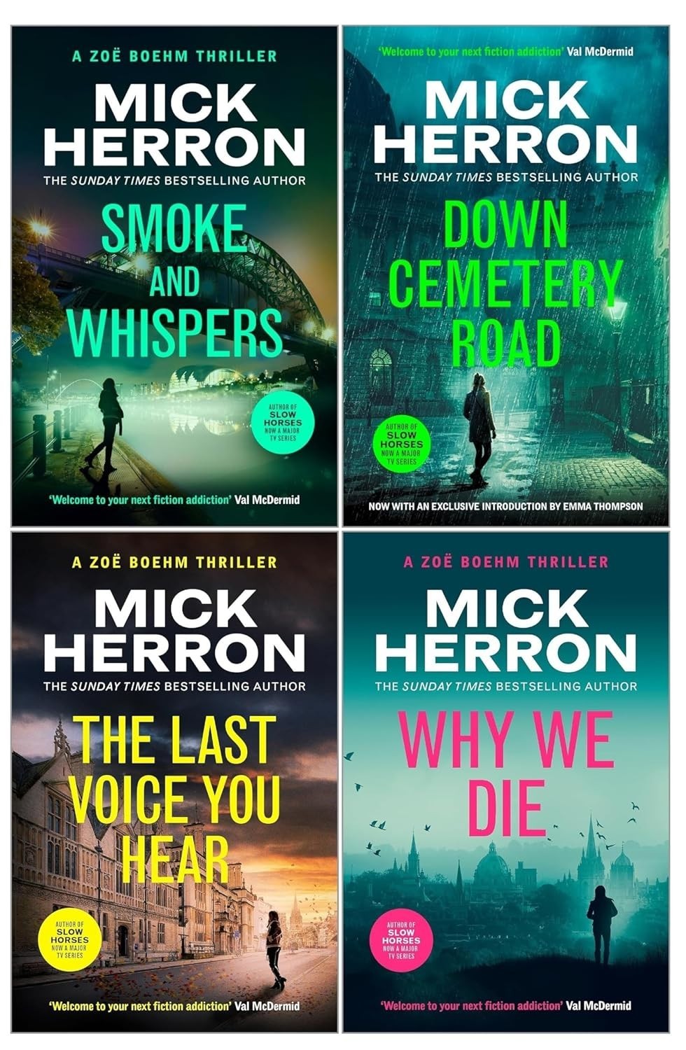 Mick Herron Zoe Boehm Thrillers 4 Books Collection Set Last Voice You Hear,Why