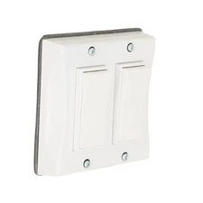 TayMac 5127-1 2-Gang Weatherproof Switch Cover, Vertical 2 Gang White Decorator
