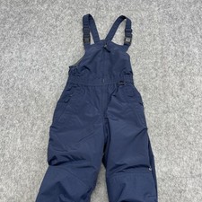Lands End Squall Snow Bib Pants Kids 12S Blue Insulated Ski Grow A Long Outdoor