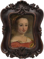 Small Vintage 2.5x3.5 Picture Frame, Mini Antique 2.5 x 3.5 Rectangle, Brown 