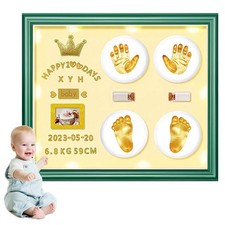 MCstars Newborn Hand Footprint Clay Photo Frame Kit - Baby Keepsake Set