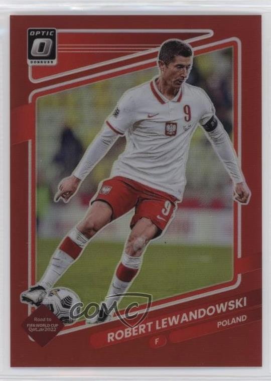 2021 Panini Donruss Road to Qatar Optic Red Prizm 101/149 Robert Lewandowski hj5