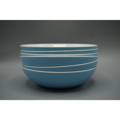 Vintage Centura by Corning Light Blue Bowls Set of 6 Cereal Soup 6.25''